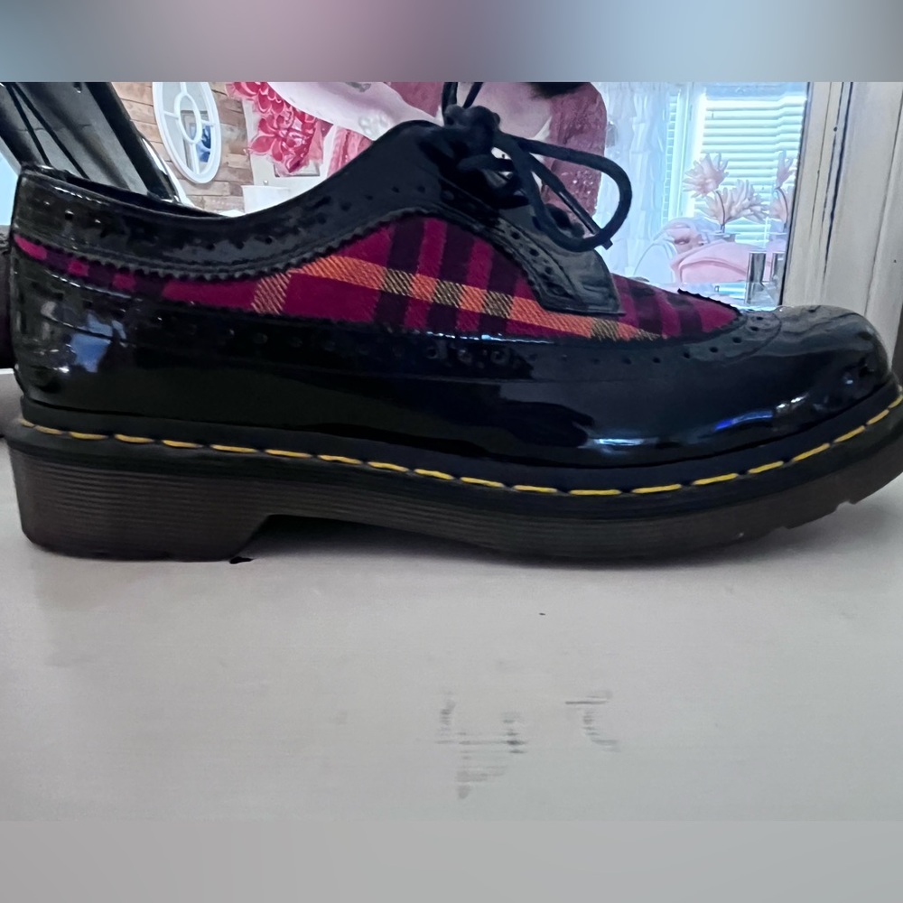 Dr. Martens Black and Red Oxford Shoes